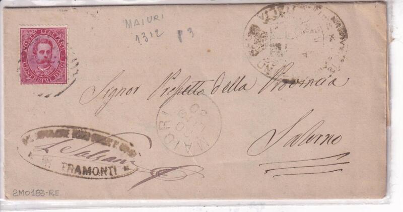 Storia postale. Lettera da Maiori 30/07/1880 a Salerno 30/07/1880