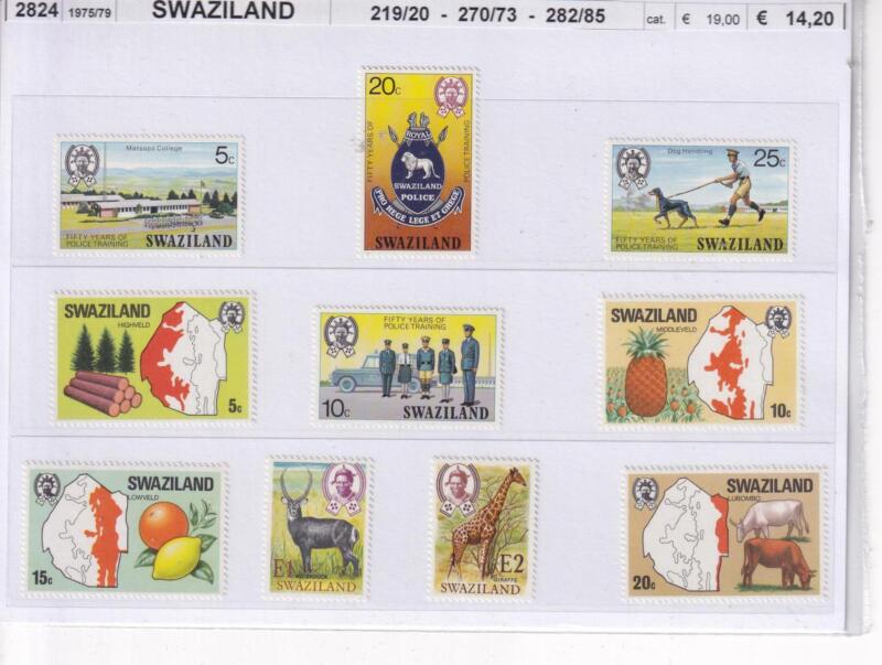 Francobolli Swaziland, Anni 1976-1977, Varie emissioni (cat. n. 219-220, n. 270-273, n. 282-285)
