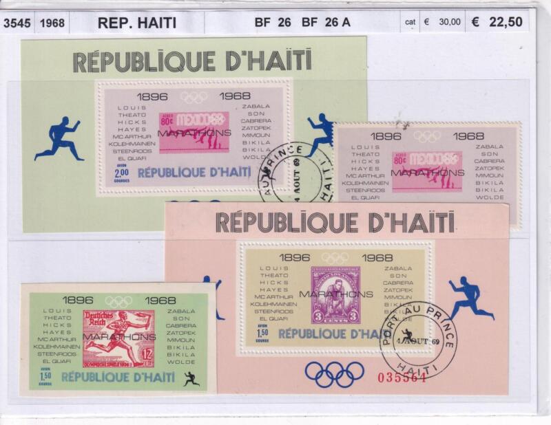 Francobolli Haiti, Anno 1968, Sport (BF n. 26, BF n. 26A)