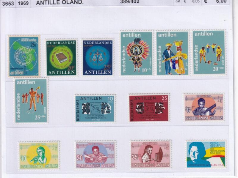 Francobolli Antille Olandesi, Anno 1969, Emissioni varie (cat. n. 389-402)