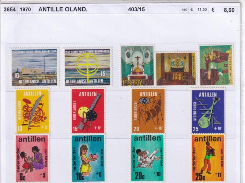 Francobolli Antille Olandesi, Anno 1970, Emissioni varie (cat. n. 403-415)
