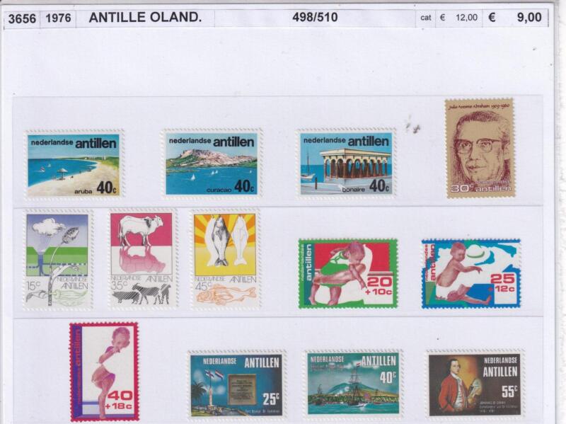 Francobolli Antille Olandesi, Anno 1976, Emissioni varie (cat. n. 498-510)