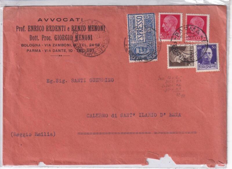 Storia postale. Espresso da Parma 03/12/1931 a Calerno di Sant’Ilaro d’Enza (RE) 04/12/1931