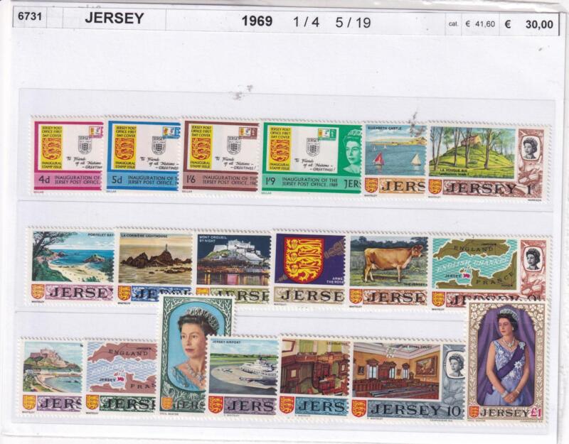 Francobolli Jersey, Anno 1969, Varie Emissioni (cat. n. 1-4, n. 5-19)
