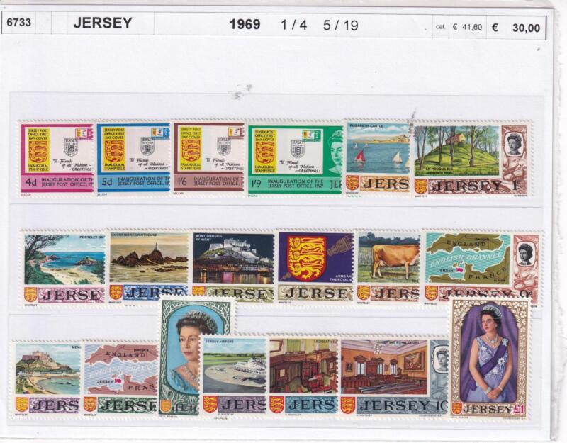 Francobolli Jersey, Anno 1969, Varie Emissioni (cat. n. 1-4, n. 5-19)