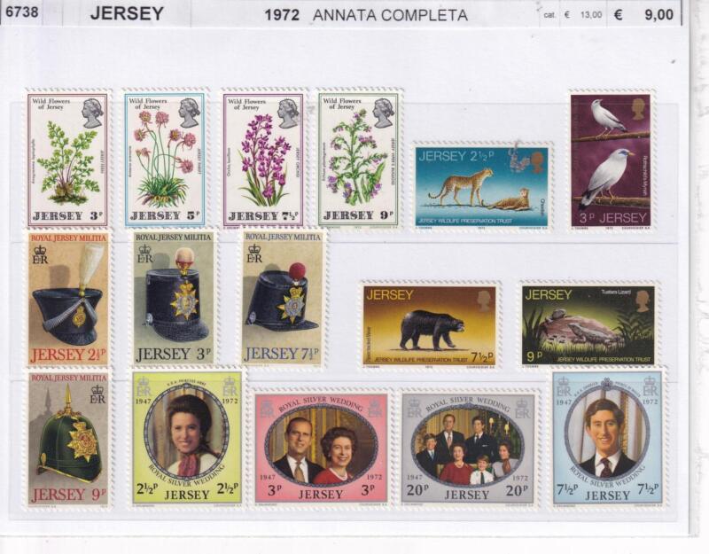 Francobolli Jersey, Anni 1973, 1974, 1975, Varie emissioni (cat. n. 71-74, n. 87-88, n. 93-96, n. 97-100, n. 101-103, 108-111, n. 112, n. 113-116)