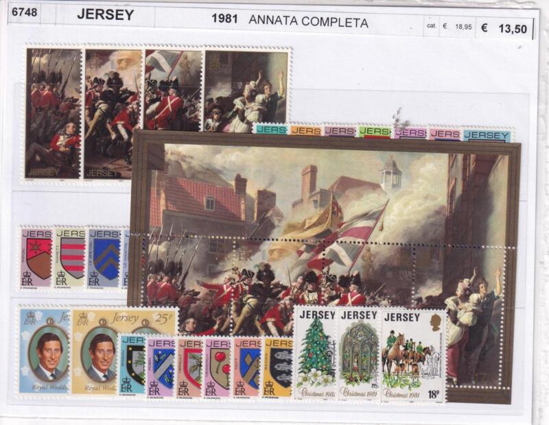 Francobolli e Foglietto Jersey, Anno 1981, Annata completa (cat. da n. 228 a n. 266, BF n. 2)