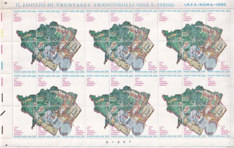 Minifoglio Vaticano, Anno 1986, Città del Vaticano patrimonio mondiale (MF n. 791-796)