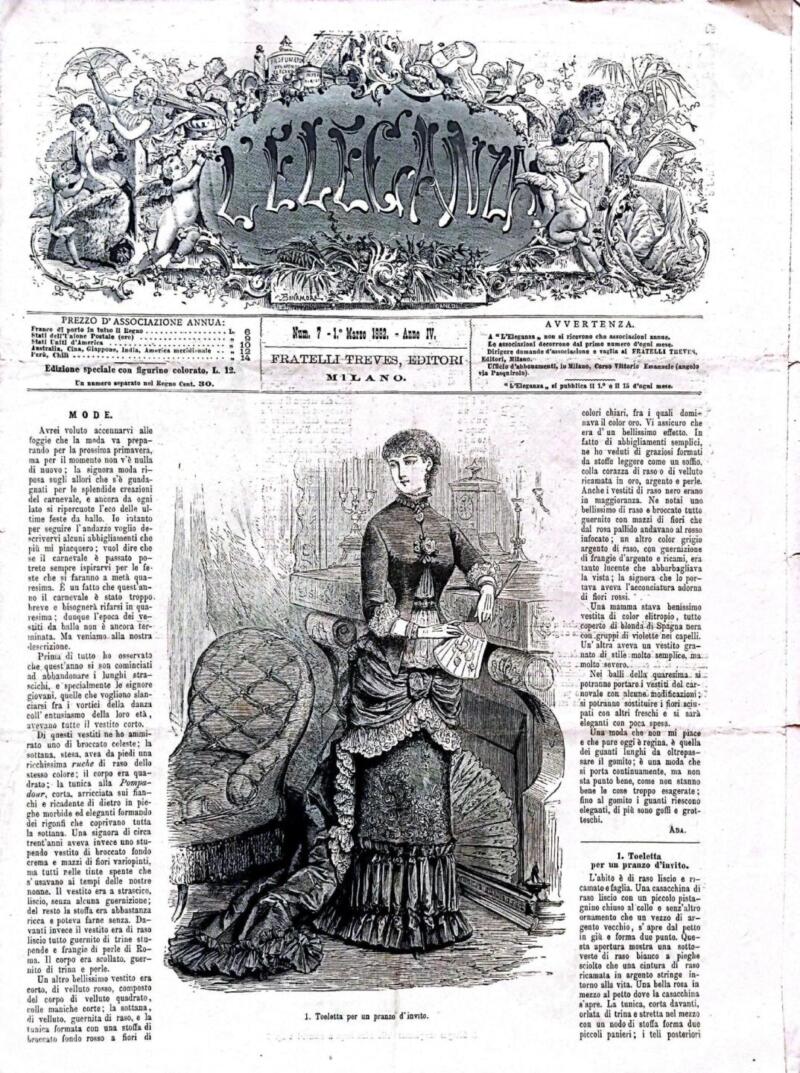 Rivista L'Eleganza n. 7 del 1 marzo 1882, Anno IV