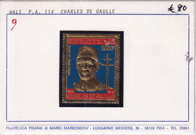 Francobollo Mali, Anno 1970, Charles De Gaulle (Pa n. 114)