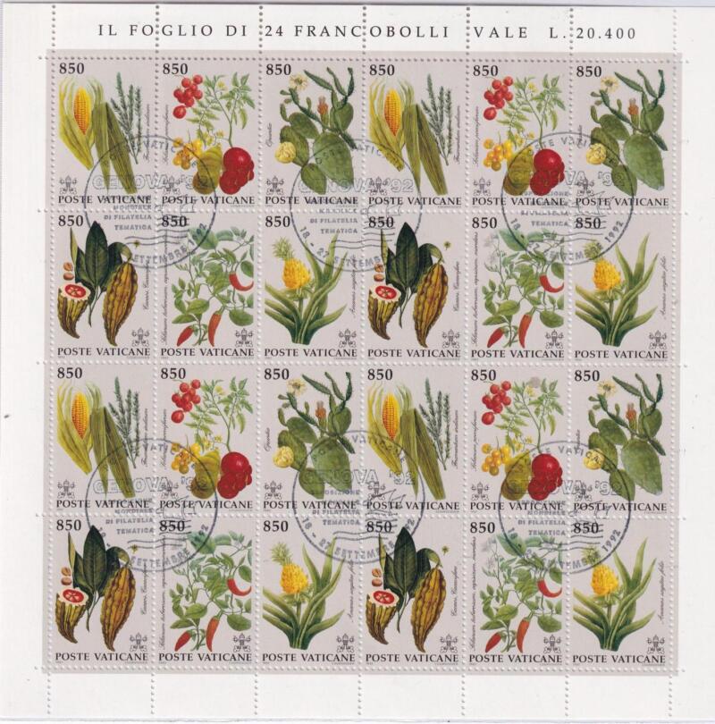Minioglio Vaticano Anno 1992 Flora del Nuovo Mondo (cat. n. 942-947)