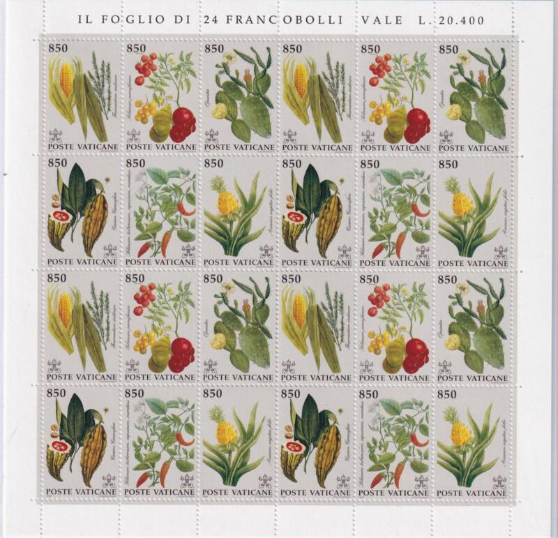 Minioglio Vaticano Anno 1992 Flora del Nuovo Mondo (cat. n. 942-947)