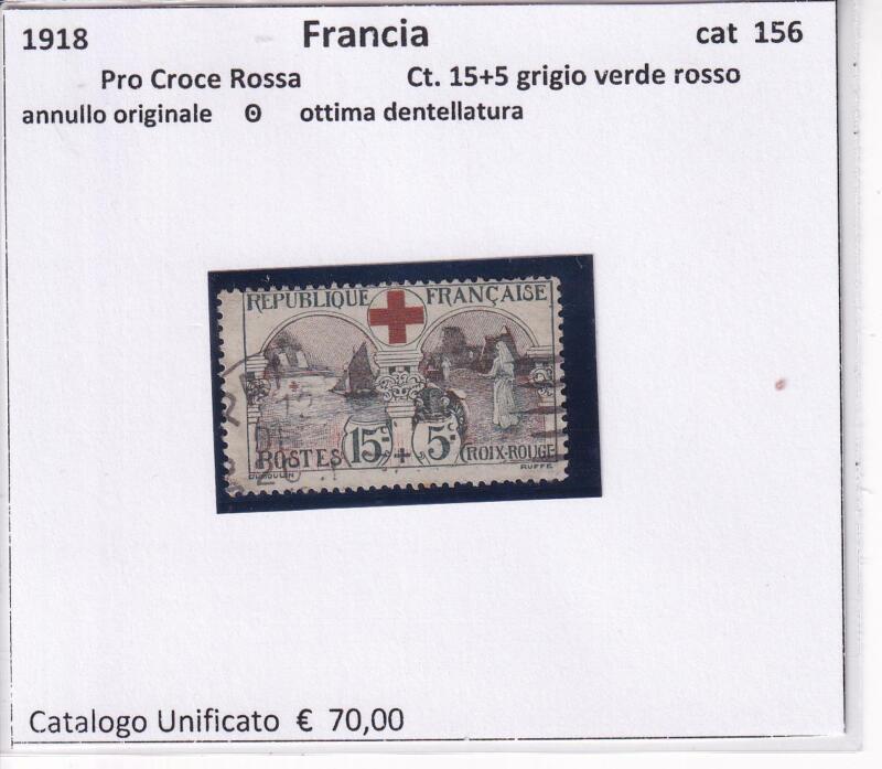 Francobollo Francia, Anno 1918, Pro Croce Rossa (cat. n. 156)
