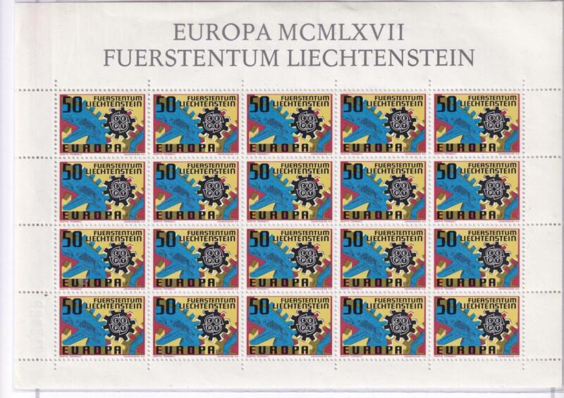Minifoglio Liechtenstein, Anno 1967, Europa (cat. n. 425)