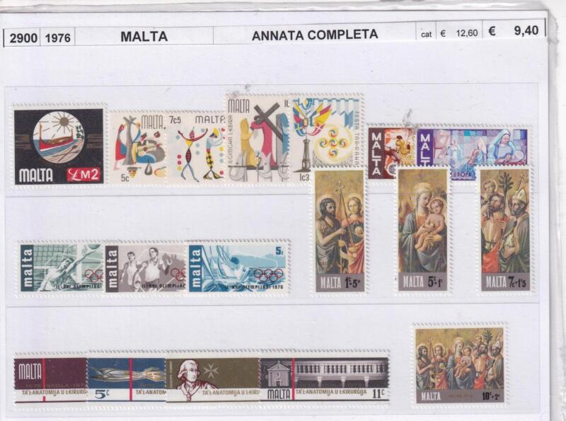 Francobolli Malta, Annata completa 1976