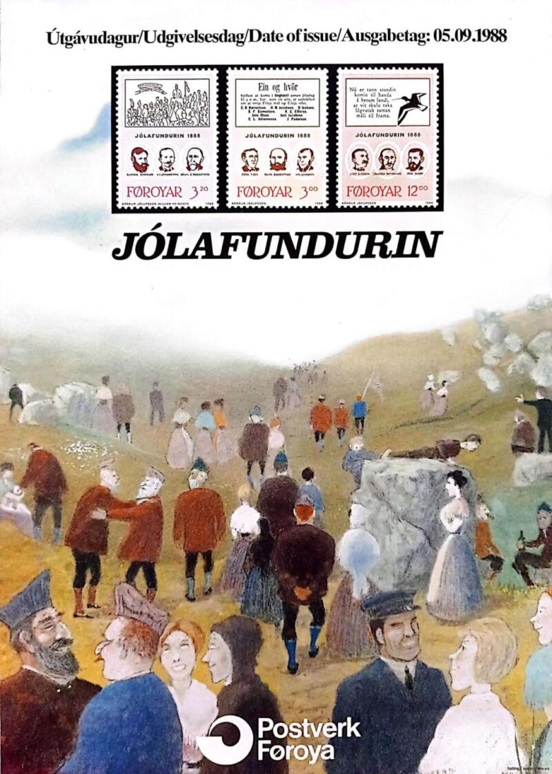 Manifesto pubblicitario emissione Francobolli Faeroer