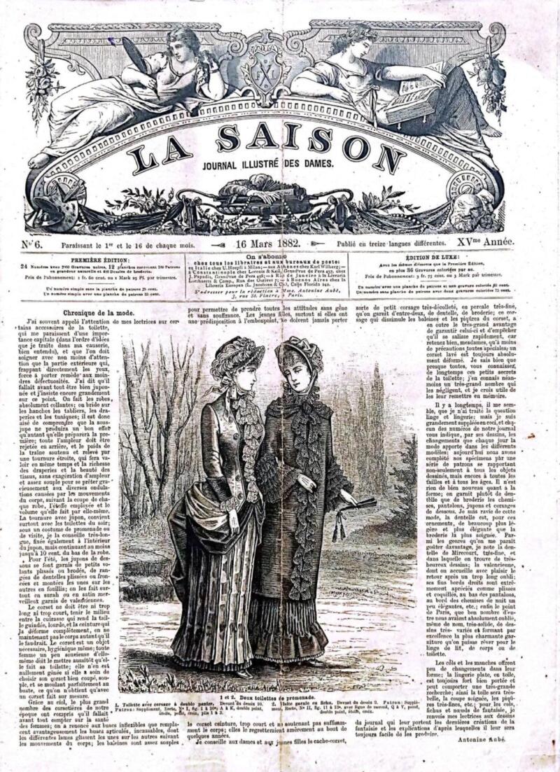 Rivista La Saison n. 6 del 16 marzo 1882, Anno XV