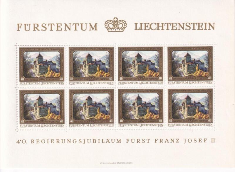 Minifogli Liechtenstein, Anno 1978, 40esimo anniversario dell’avvento al trono del Principe Francesco Giuseppe II (cat. n. 647-650)