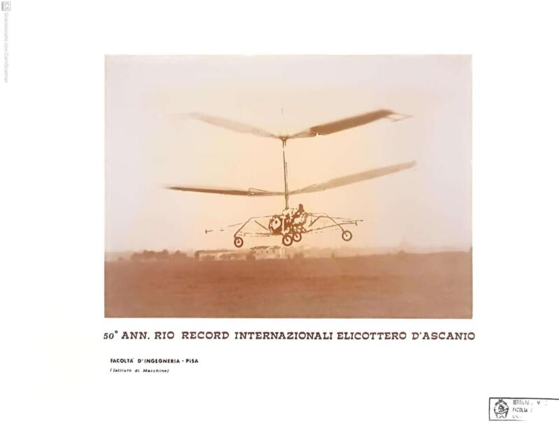 2 stampe Cinquantesimo anniversario RIO Record Internazionale Elicottero di Ascanio