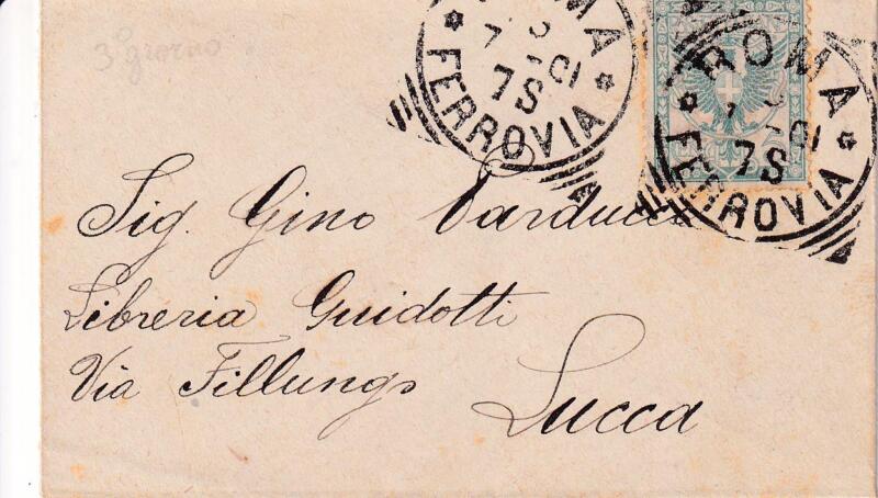Storia postale Cedola Libraria da Roma 03/07/1901 a Lucca