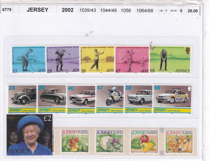 Francobolli Jersey, Anno 2002, Varie emissioni (cat. n. 1039-1043, n. 1044-1049, n. 1056, n. 1064-1068)