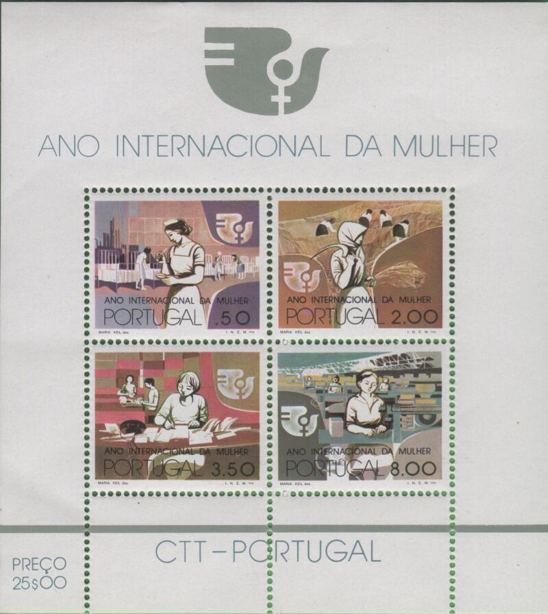 Foglietto Portogallo Anno 1975 Anno internazionale della donna (BF 16)
