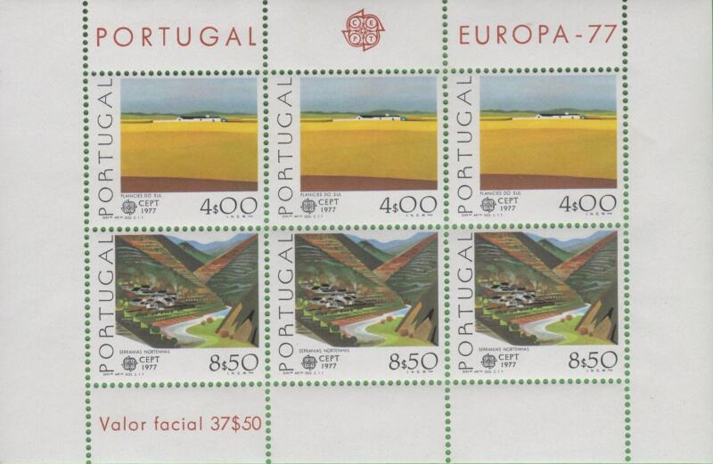 Foglietto Portogallo Anno 1977 Europa. Paesaggi (BF 20)