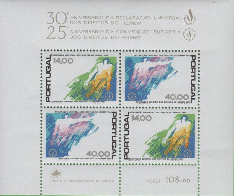 Foglietto Portogallo Anno 1978 30esimo anniversario della Dichiarazione Universale dei diritti dell’uomo (BF 24)