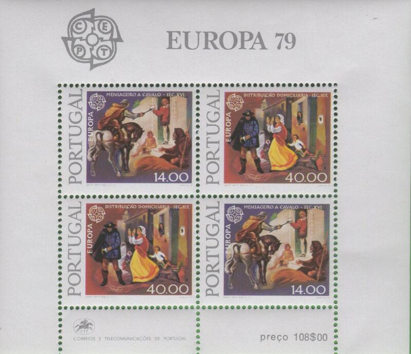 Foglietto Portogallo Anno 1979 Europa. Storia postale (BF 27)