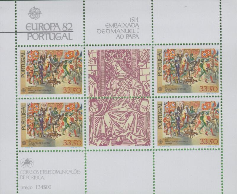 Foglietto Portogallo Anno 1982 Europa Avvenimenti storici (BF 36)