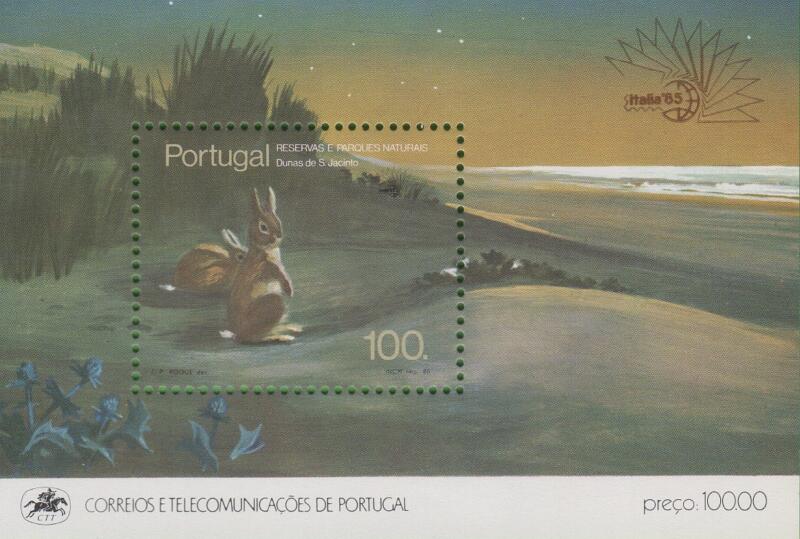 Foglietto Portogallo Anno 1985 Italia 85 Riserve e parchi nazionali (BF 49)