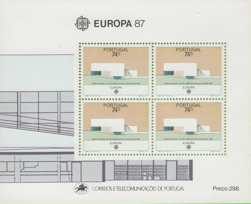 Foglietto Portogallo Anno 1987 Europa Architettura moderna (BF 55)