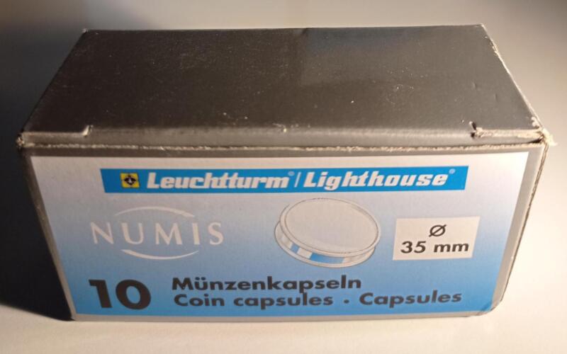 Capsule trasparenti per monete Leuchtturm Numis, Diametro 35 mm.