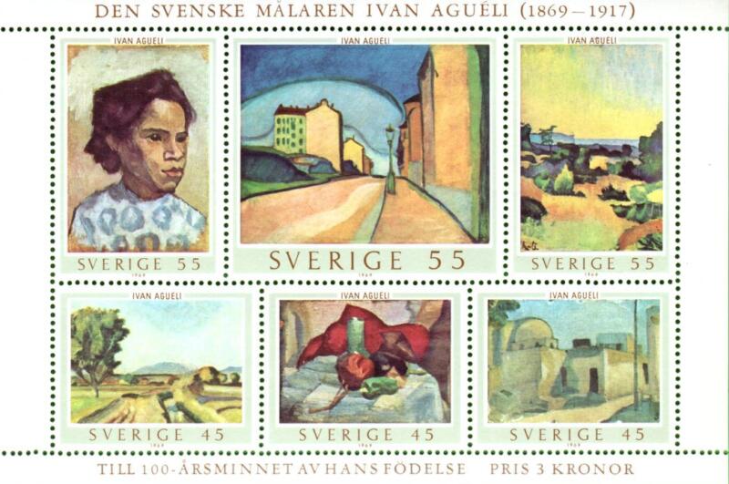 Foglietto Svezia Anno 1969 Centenario della nascita di Agueli (BF 1)