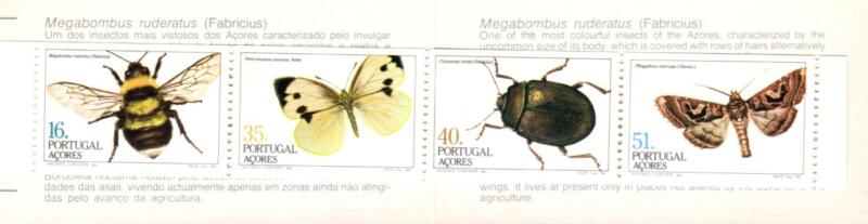 Libretto Azzorre Anno 1984 Insetti locali. Prima serie (Lb 365)
