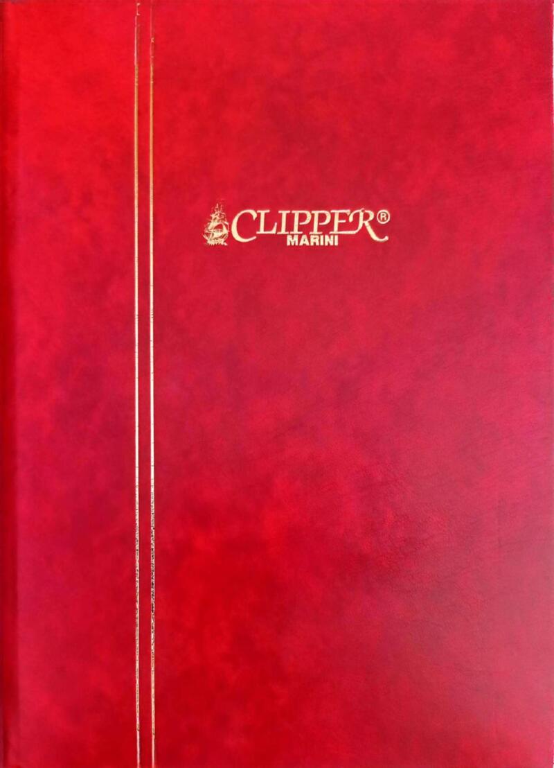 Classificatore Clipper Marini 32 pagine a fondo nero senza divisione colore rosso