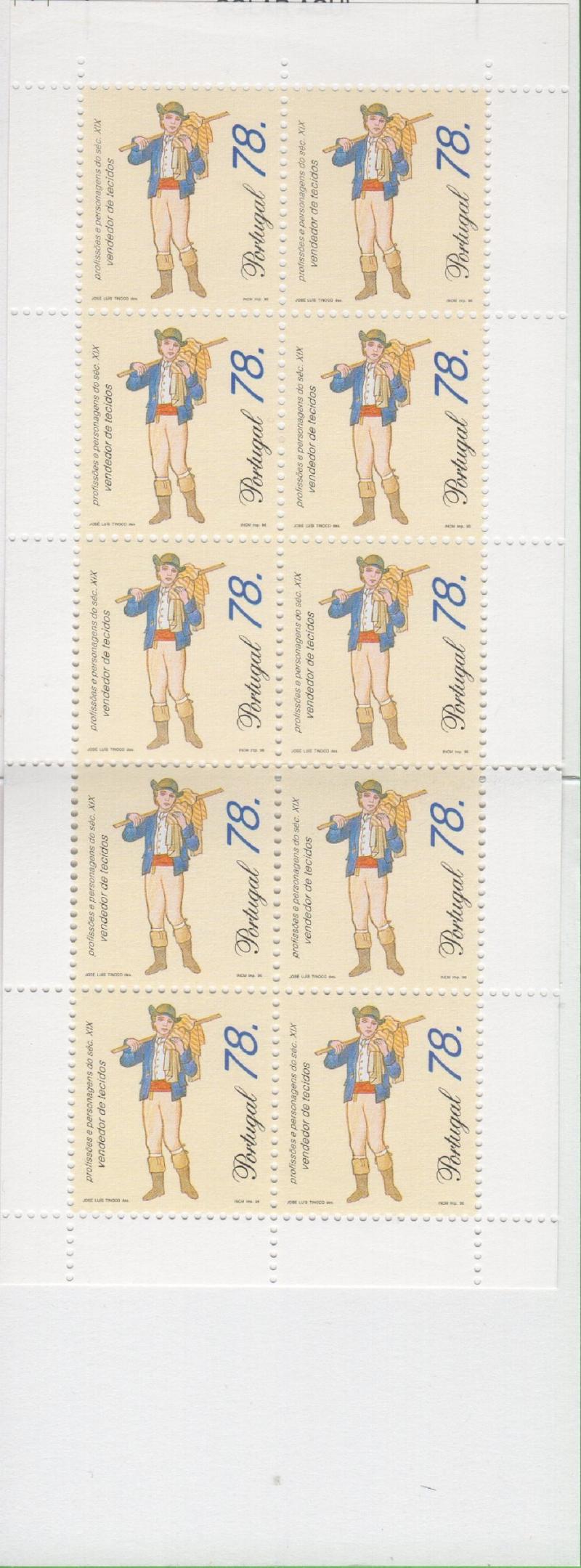 Libretto Portogallo Anno 1996 Professioni e personaggi del XIX secolo. Seconda serie (Lb 2095)