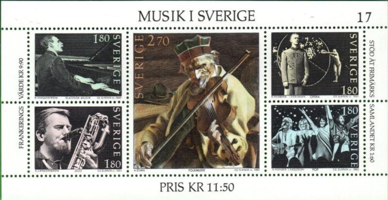 Foglietto Svezia Anno 1983 La musica in Svezia (BF 11)