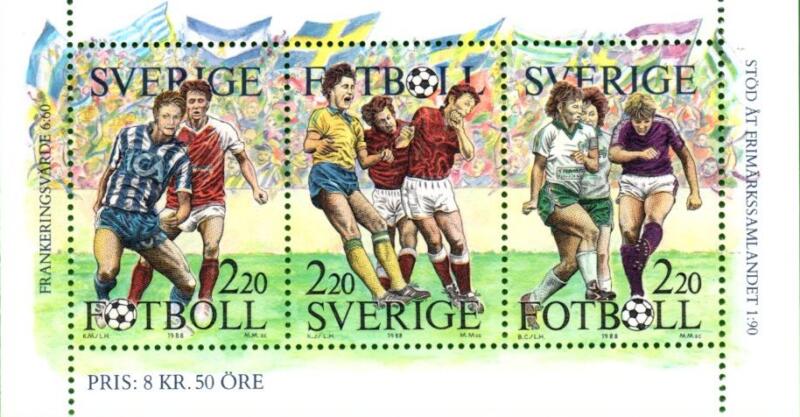 Foglietto Svezia Anno 1988 Il calcio svedese (BF 16)