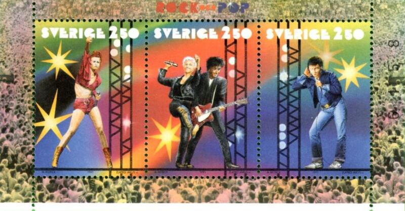 Foglietto Svezia Anno 1991 Musica moderna in Svezia (BF 20)