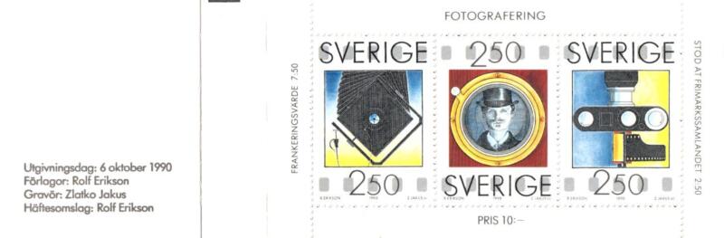 Libretto Svezia Anno 1990 Giornata del francobollo. 150esimo anniversario della fotografia in Svezia (Lb 1612)