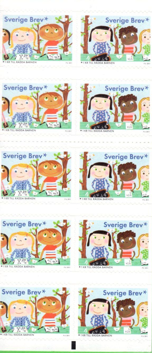 Libretto Svezia Anno 2011 Aiuti all’infanzia Autoadesivi (Lb 2792)