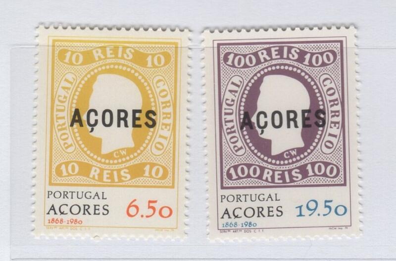 Francobolli Azzorre Anno 1980 Emissione rievocativa dei primi francobolli delle Azzorre