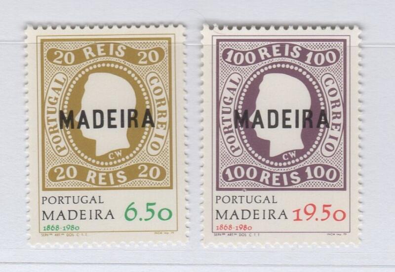 Francobolli Madera Anno 1980 cat. n. 62-63 Emissione rievocativa dei primi francobolli di Madera