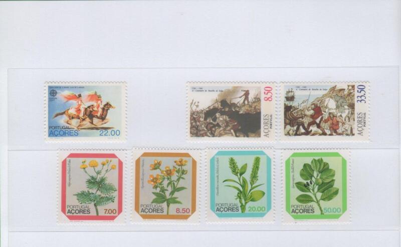 Francobolli Azzorre Anno 1981 Annata completa (cat. da n. 342 a n. 348)