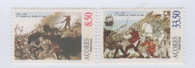 Francobolli Azzorre Anno 1981 Quarto centenario della battaglia di Salga
