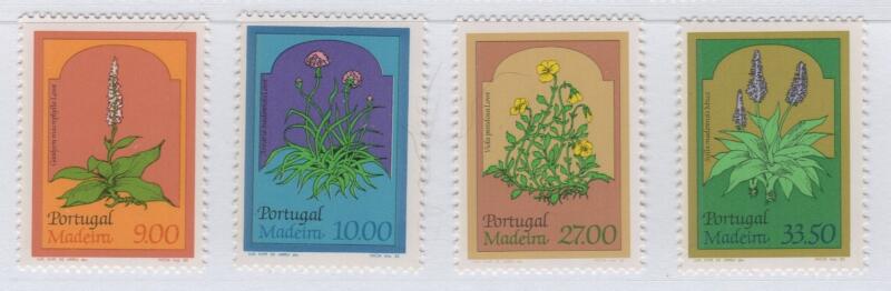 Francobolli Madera Anno 1982 cat. n. 78-81 Flora locale Seconda serie