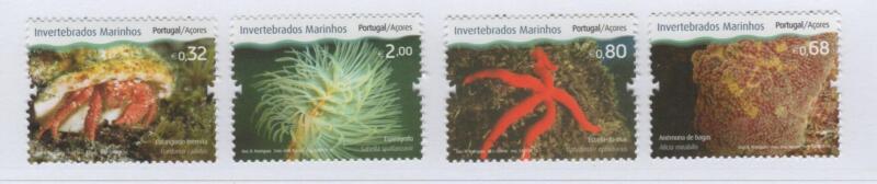 Francobolli Azzorre Anno 2010  Fauna marina Invertebrati delle Azzorre  cat. n. 564-567