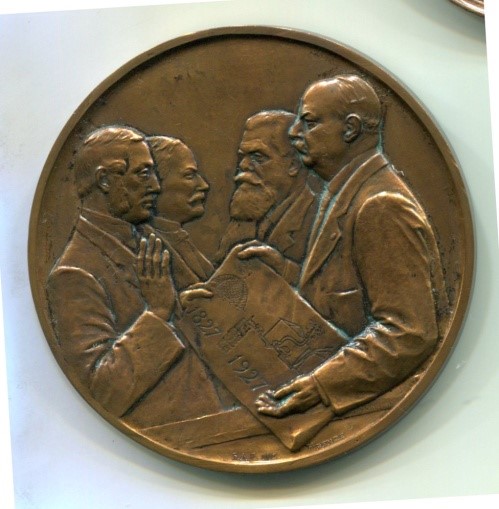 Medaglia commemorativa. ET LATEBRIS CAPTUS ADHIBITVSQVE VAPOR. MDCCCXXVII – MCMXXVII