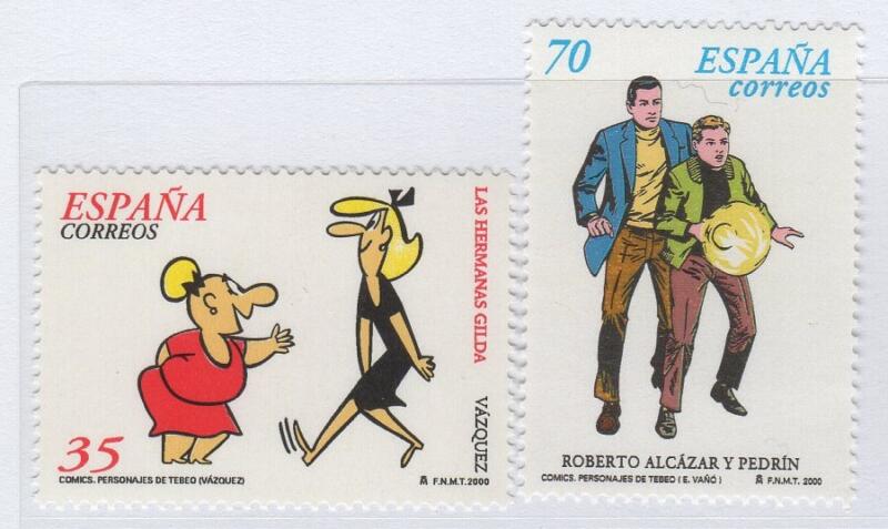 Francobolli Spagna Anno 2000 Personaggi dei fumetti (cat. n. 3279-3280)